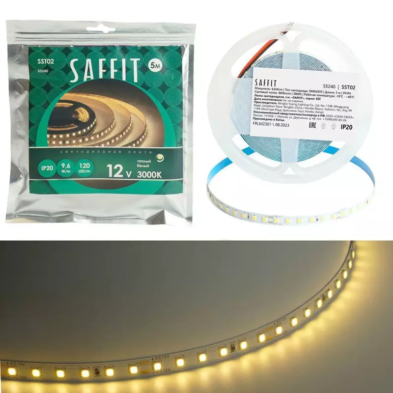   Saffit 9,6W/m 120LED/m 2835SMD   5 SST02 55240